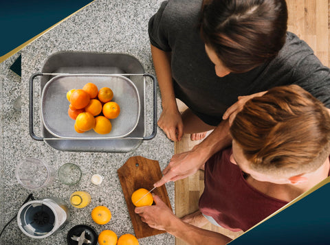 KAFOOR compact storage with folded handles for space-saving keeping.