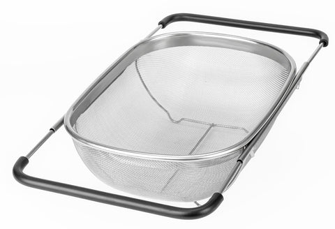 KAFOOR over-the-sink colander with 6-quart capacity for easy draining of pasta and vegetables.