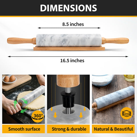 KAFOOR rolling pin resting in wooden cradle for safe storage and display