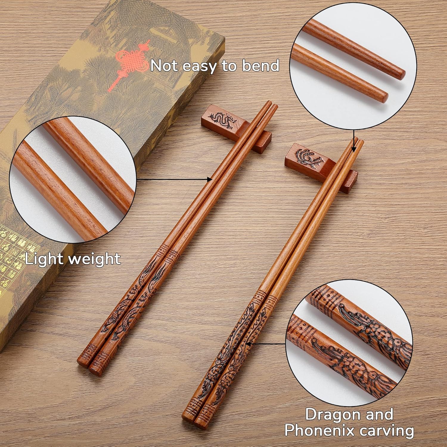 KAHACIYO wooden chopsticks show natural texture and durable everyday use.