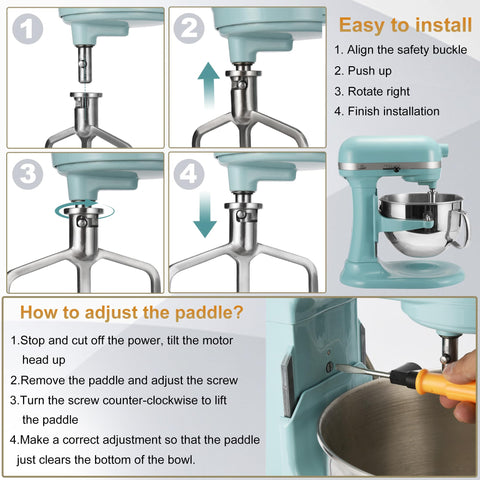 Kainasch flat beater efficiently creames and blends mixtures without scraping bowls.