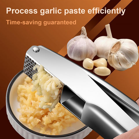 KAITION garlic press with ergonomic handles reduces hand fatigue.
