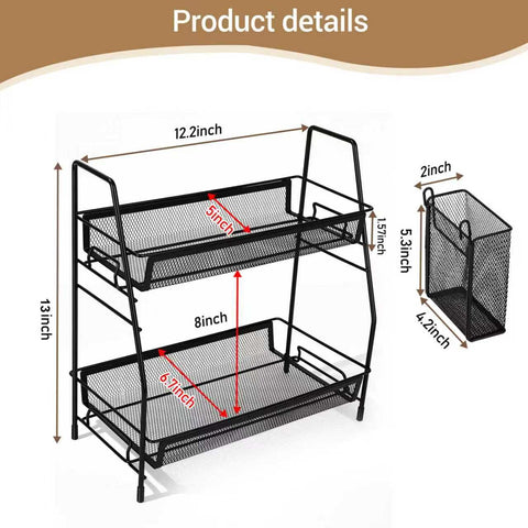 Kaixin Rabbit spice organizer with side basket for quick access