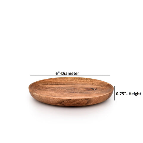 Kaizen Casa acacia wood dinner plate showcased as decorative table decor