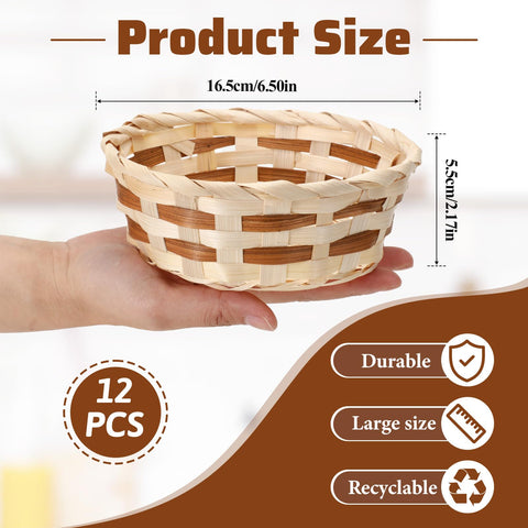 Kalione fruit basket round bamboo design keeps produce airy and colorful on display.