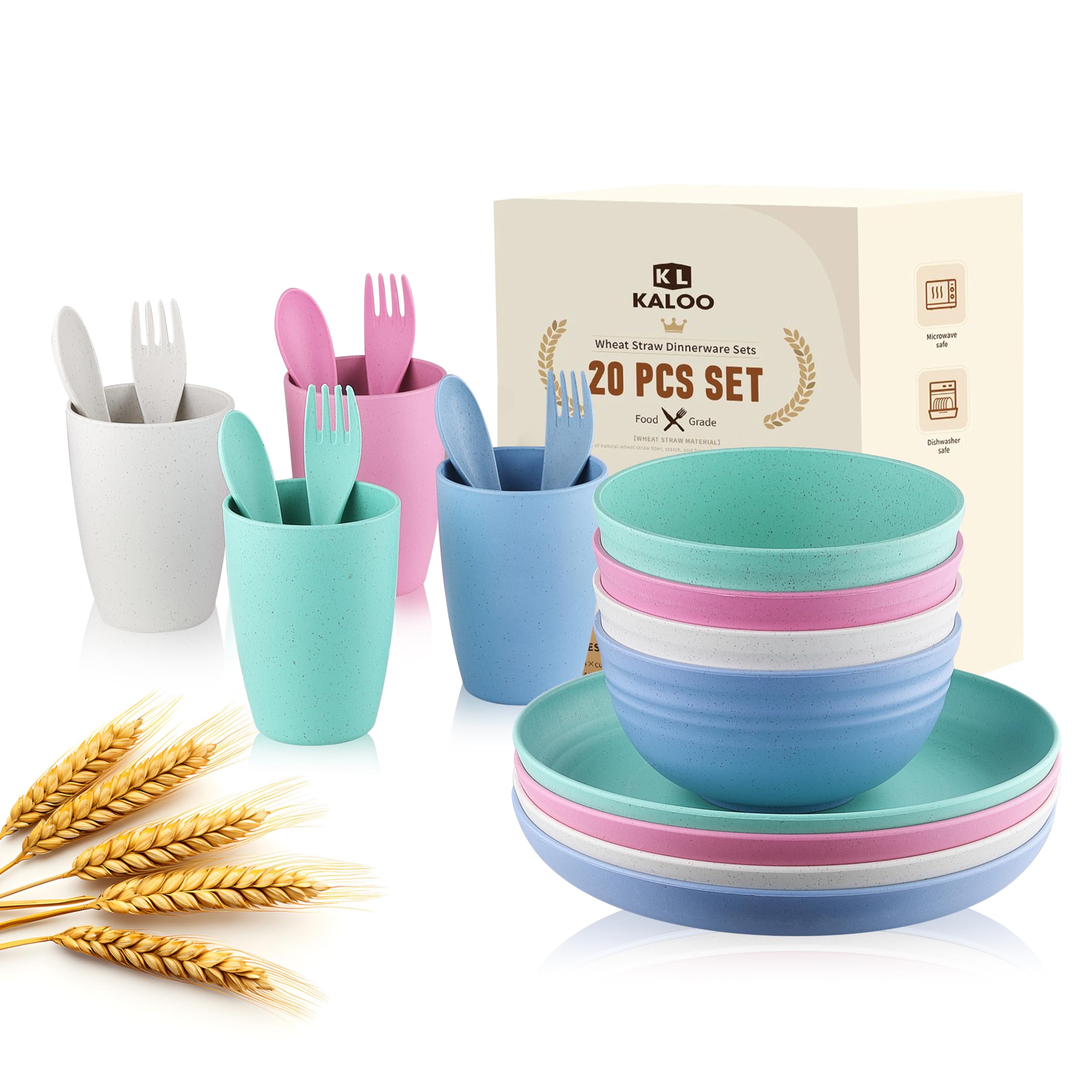 Kaloo wheat straw dishes plates for kids, eco-friendly dinnerware.