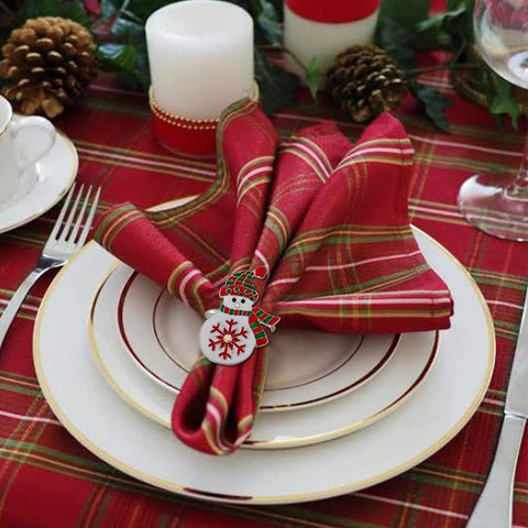 Kalopro silver finish snowman ring ideal for elegant Christmas tables.