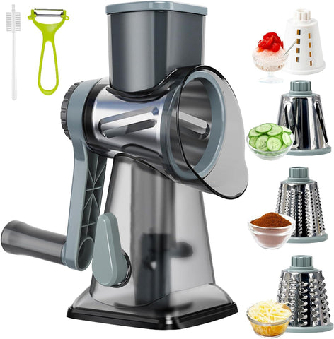 KalraMay rotary cheese grater in blue for shredding cheese and vegetables