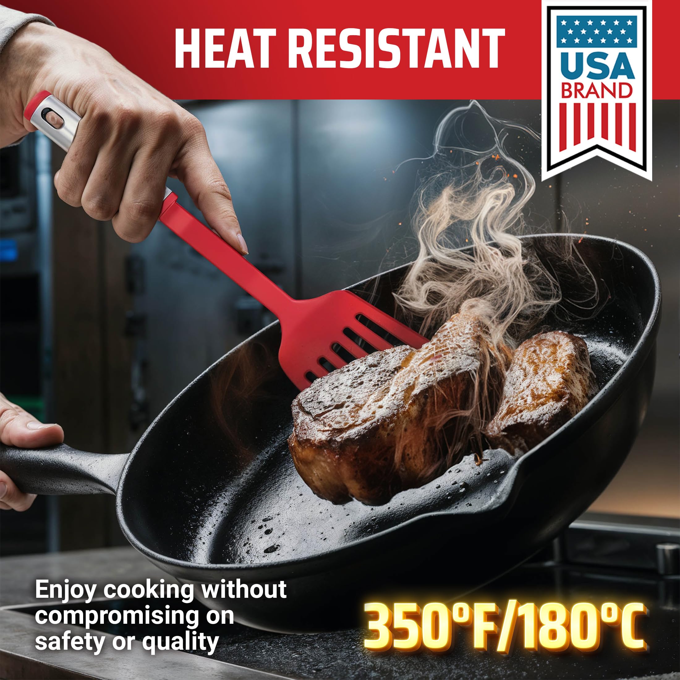 Kaluns solid turner for flipping meats and pancakes without sticking