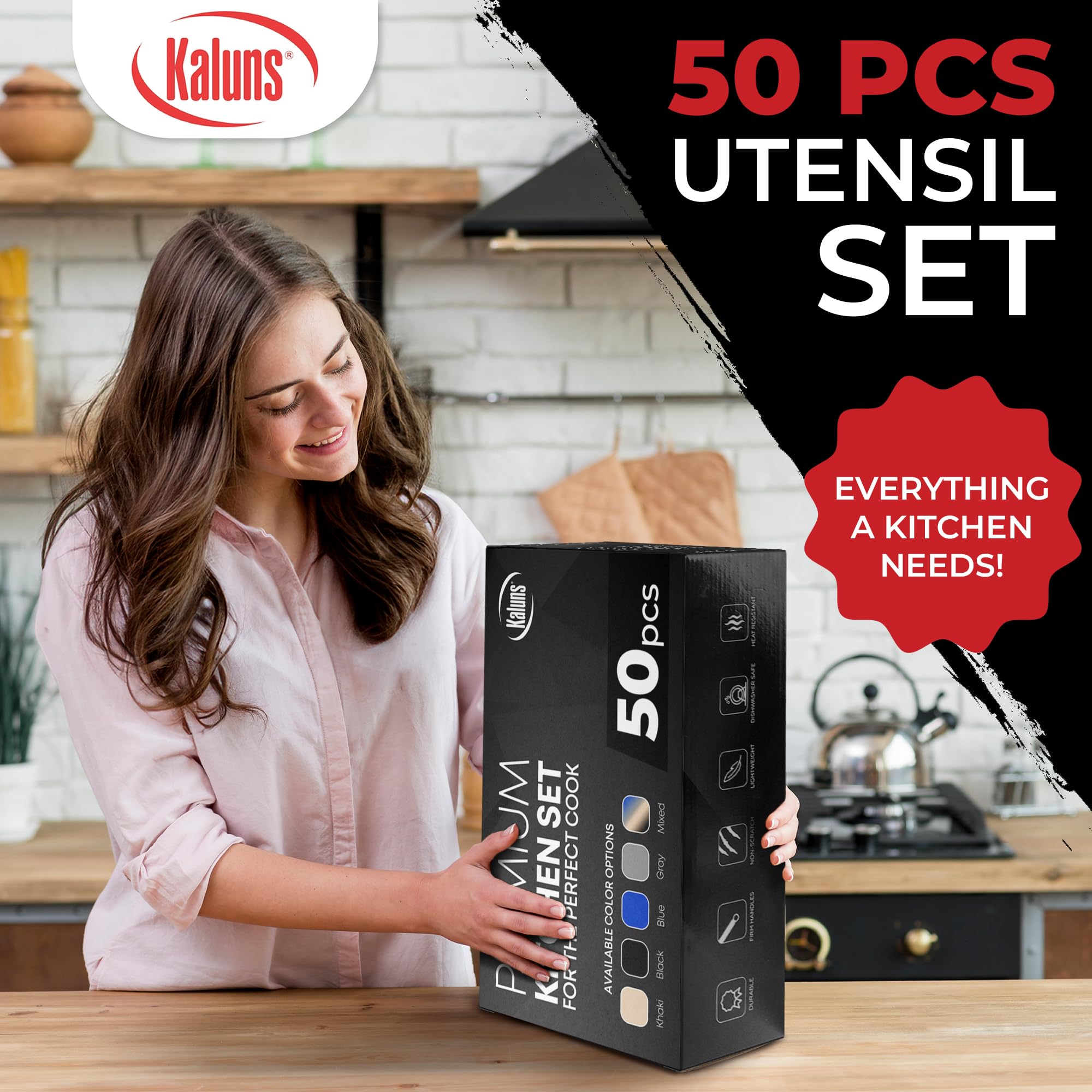 Kaluns nonstick-friendly design protects pans while scraping gently.