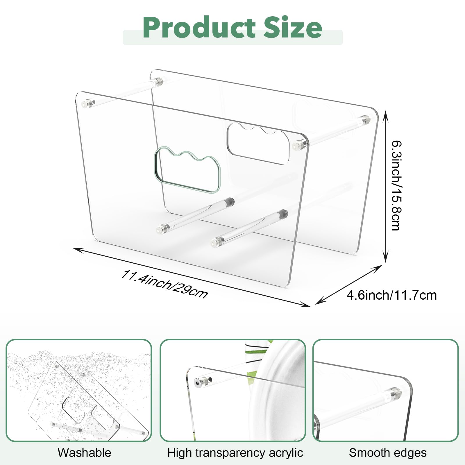 KALYLOC plate organizer with four rods for upright plate storage.