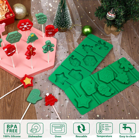Kamehame Christmas tree lollipop mold for themed gift-ready treats