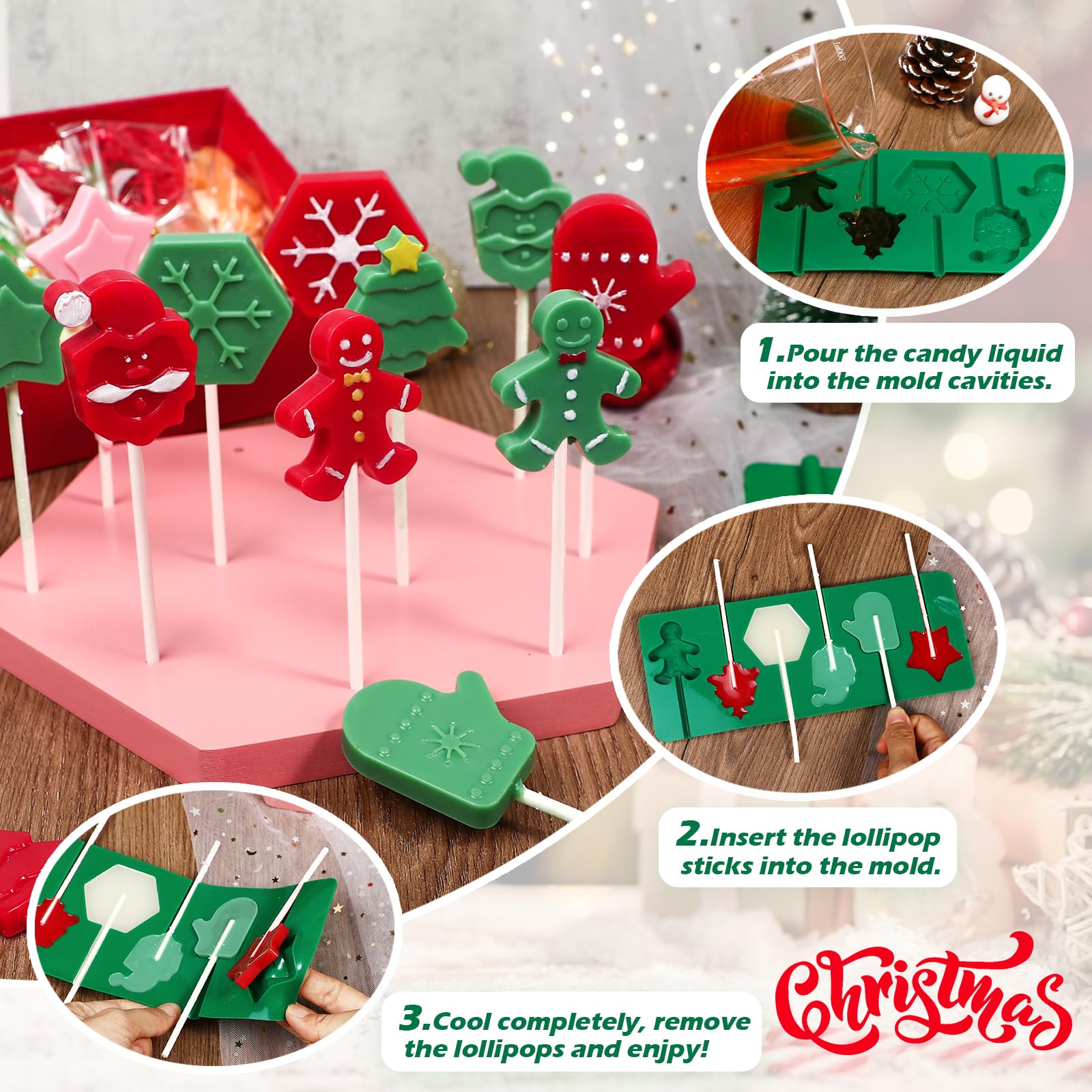 Kamehame Santa face lollipop mold for playful seasonal treats