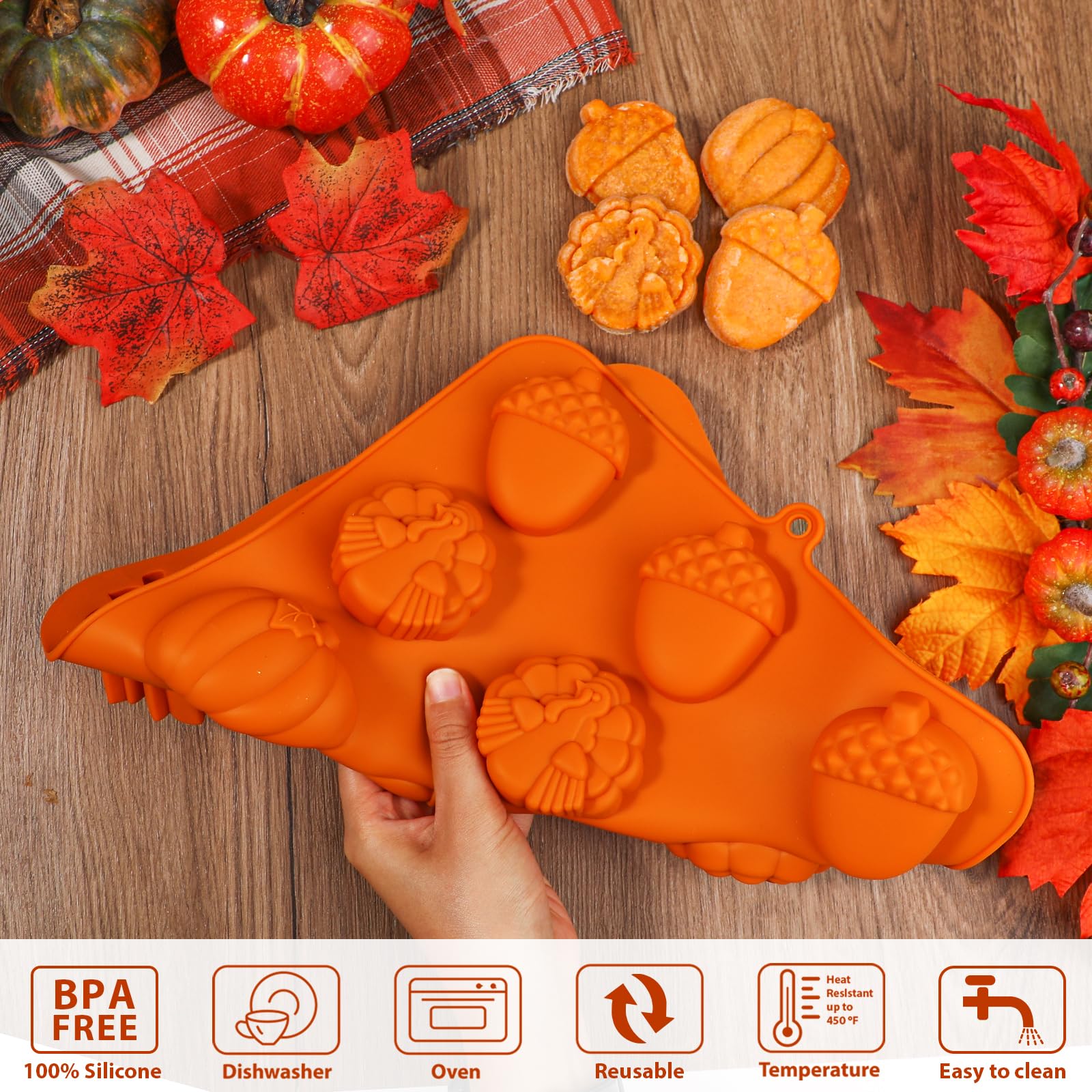 Kamehame Fall silicone mold acorn shape for cookies and candies