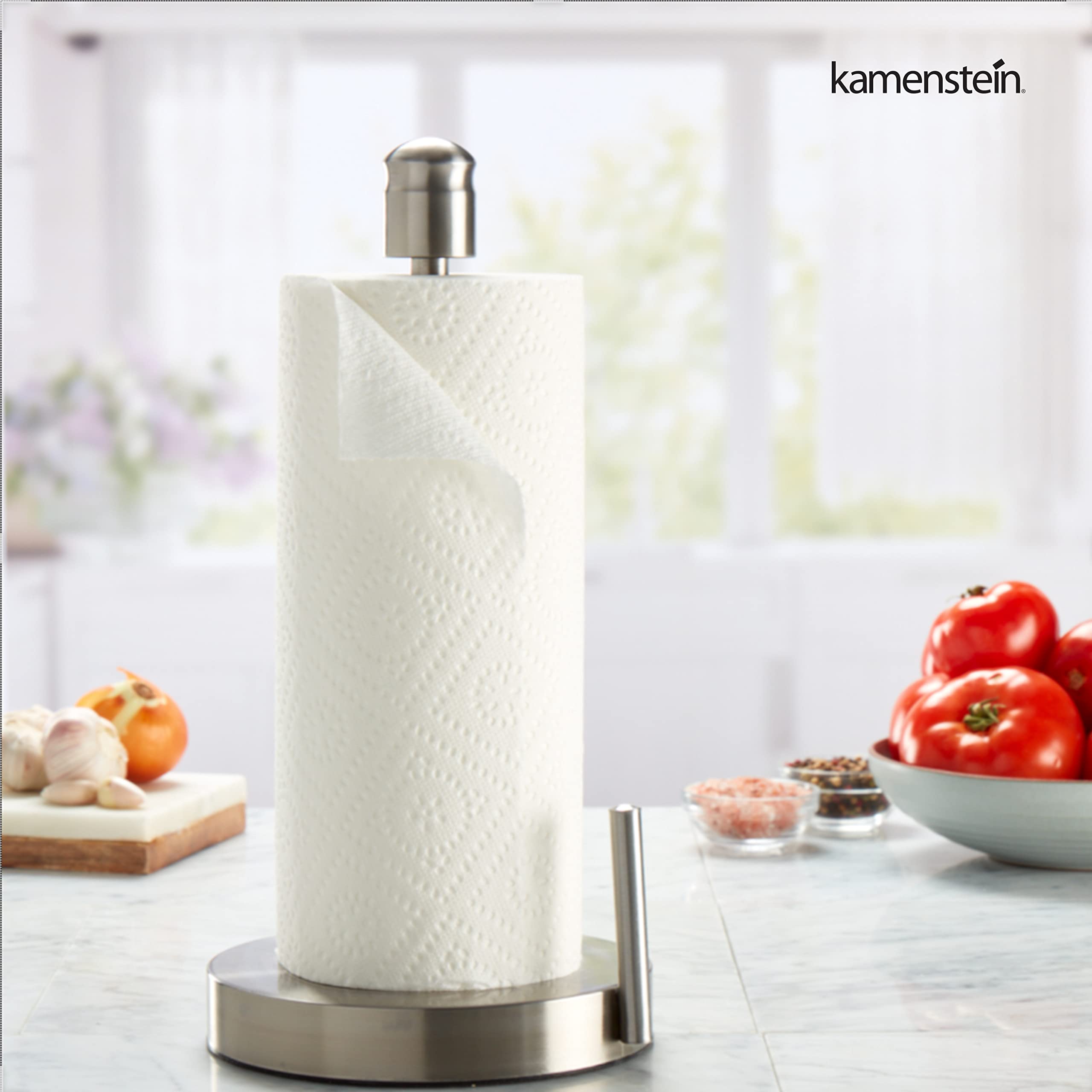 Kamenstein Perfect Tear 13-inch footprint suits compact countertops.