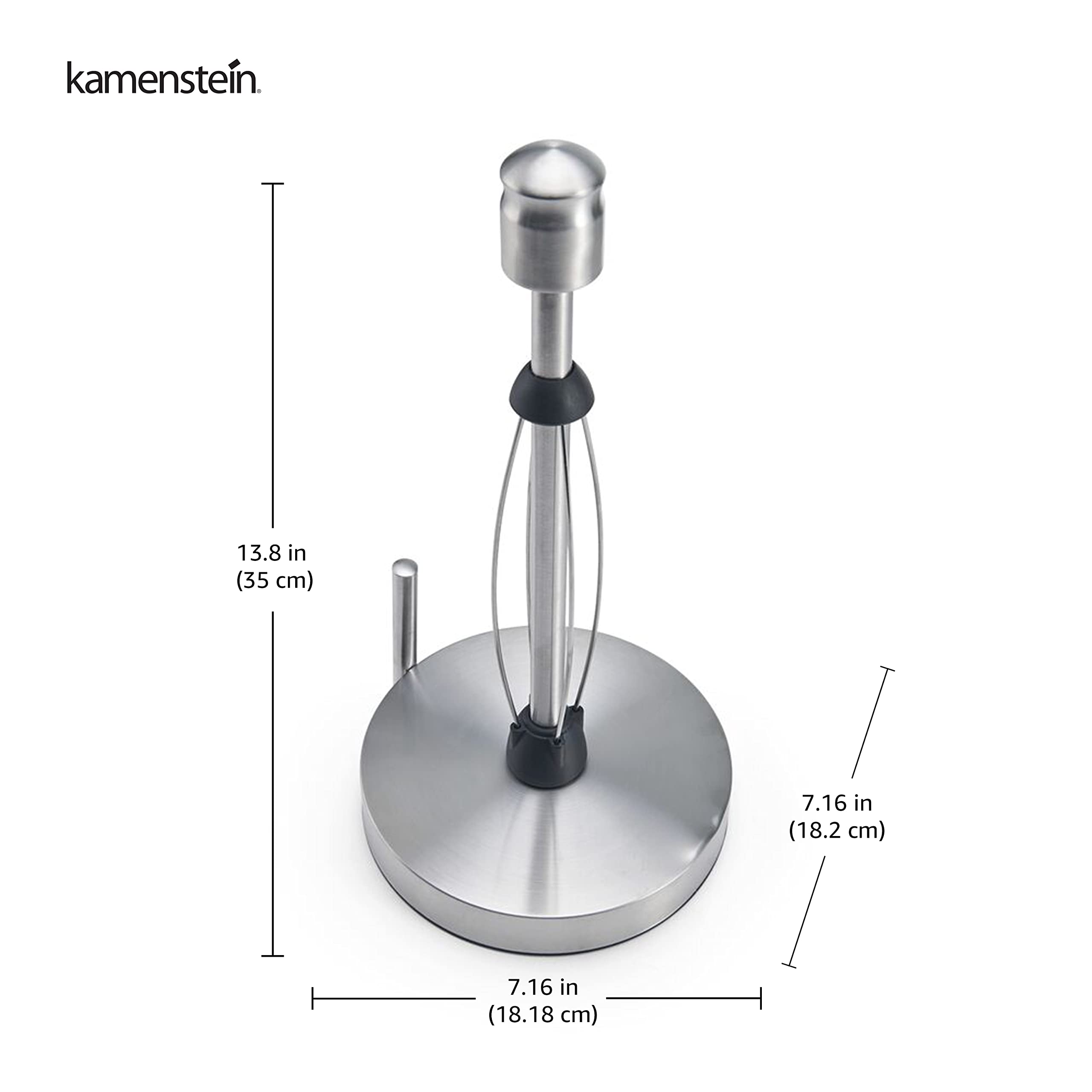 Kamenstein Perfect Tear aluminum roller flexes to fit various rolls.
