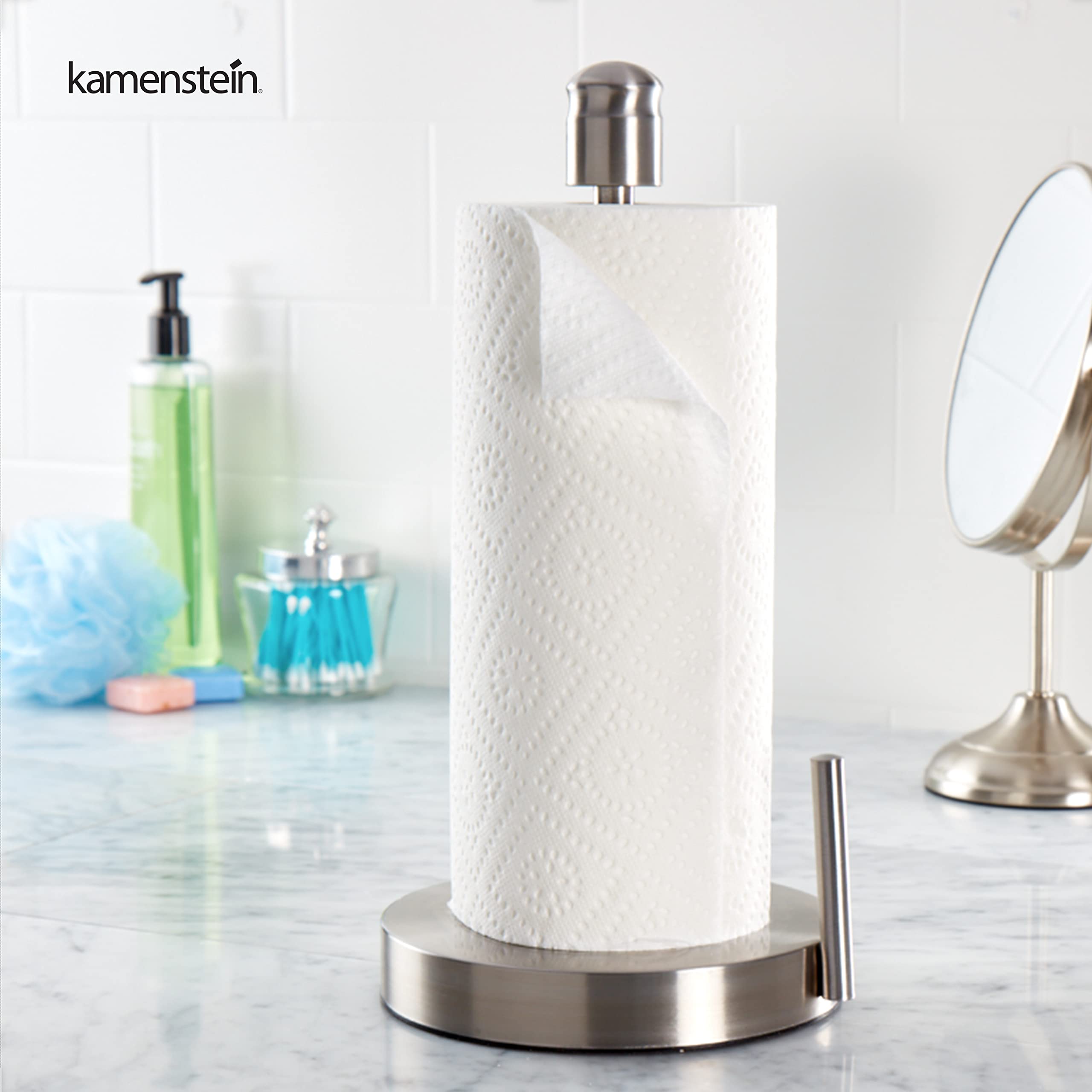 Kamenstein Perfect Tear stainless finish offers a modern, durable look.