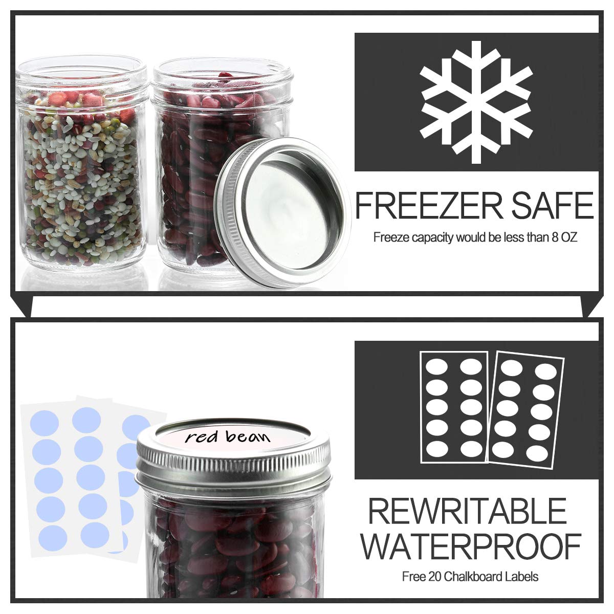 KAMOTA whiteboard labels pack for labeling jars and projects
