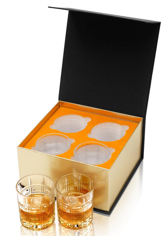 KANARS Crystal Whiskey Glasses 4-set in luxury gift box ideal for gifting.