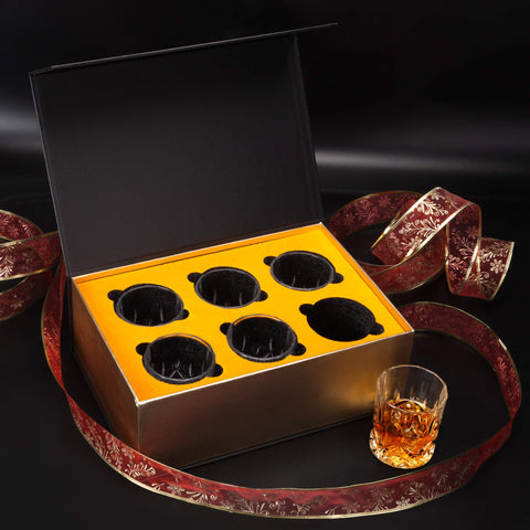 KANARS gift box packaging with cushion foam protects glassware during shipping.