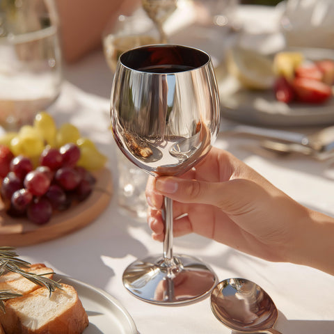 K&K Home 18 oz capacity wine glasses for generous pours.