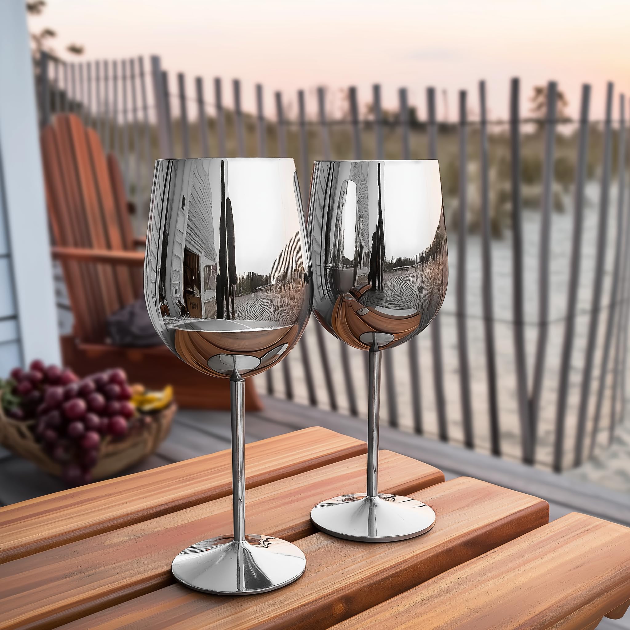 K&K Home outdoor-friendly wine glasses ideal for poolside gatherings.