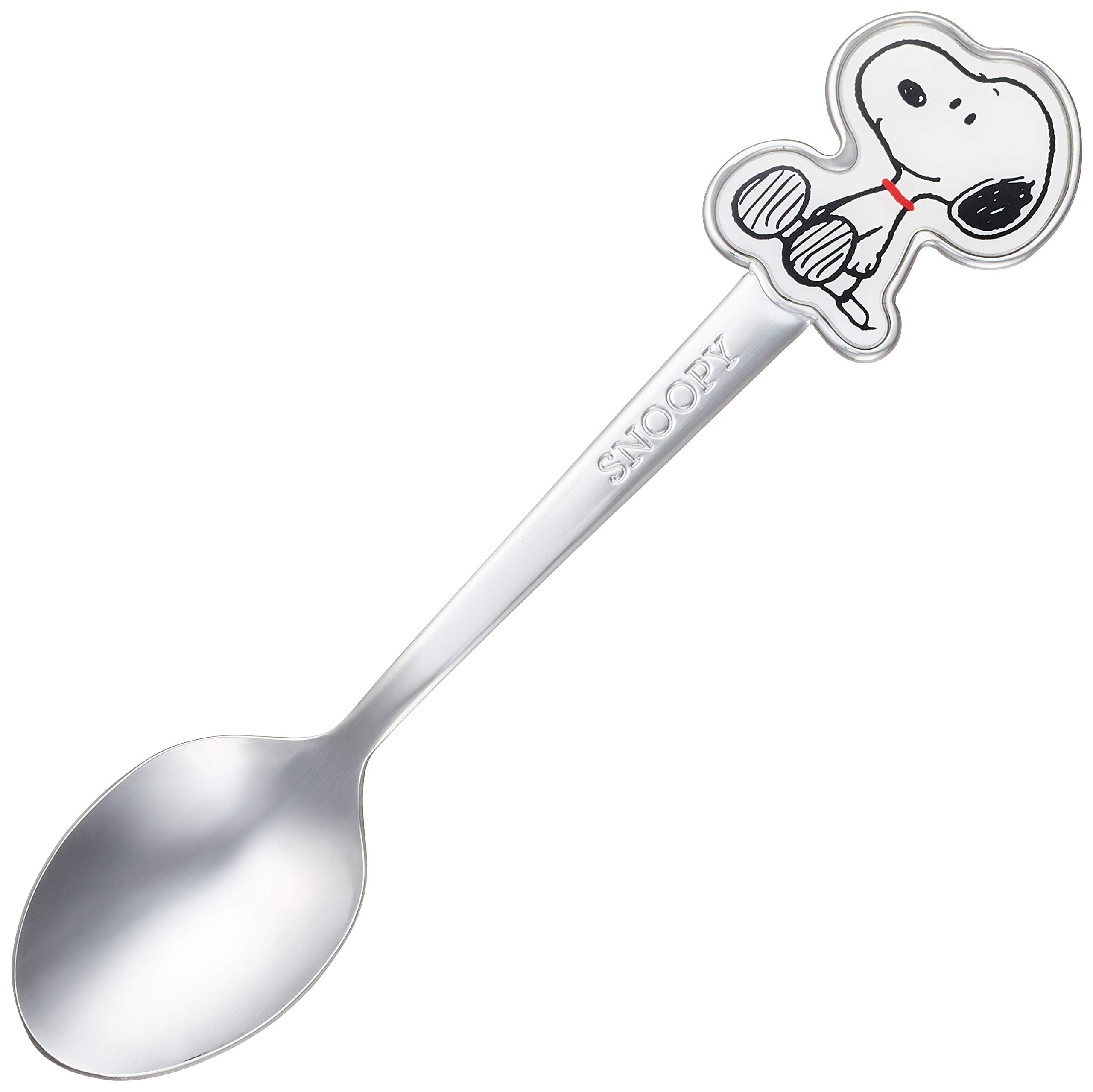 Kaneshotouki Peanuts Snoopy sitting spoon in silver, ideal for daily lunches.