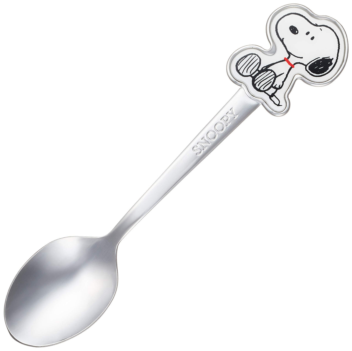 Kaneshotouki Peanuts Snoopy sitting spoon in silver, ideal for daily lunches.