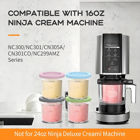 Kangbo Ninja Creami lids 4-pack ensure secure sealing and mess-free freezing.
