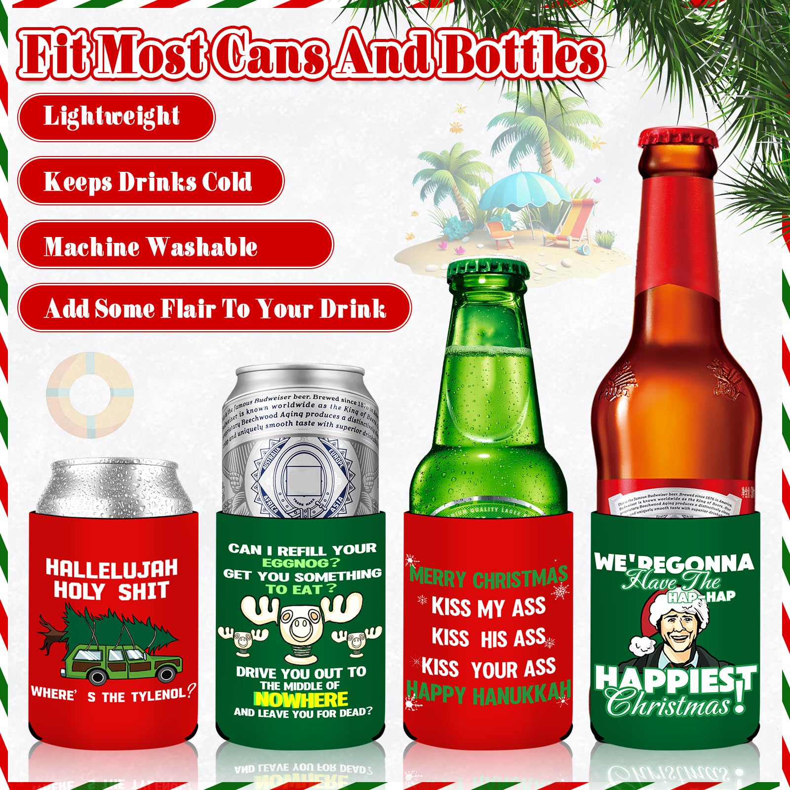 Classic dialogues printed on Kanmeii sleeves add festive humor to drinks.