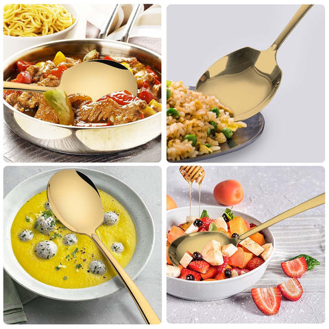 Kannei Tec mirror-polish 18/10 stainless spoons add elegant shine.