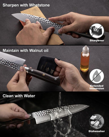 kanngou 8.27 inch knife overview shows blade shape for versatile prep