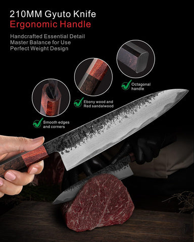 AUS-8 steel blade exposed for toughness and corrosion resistance