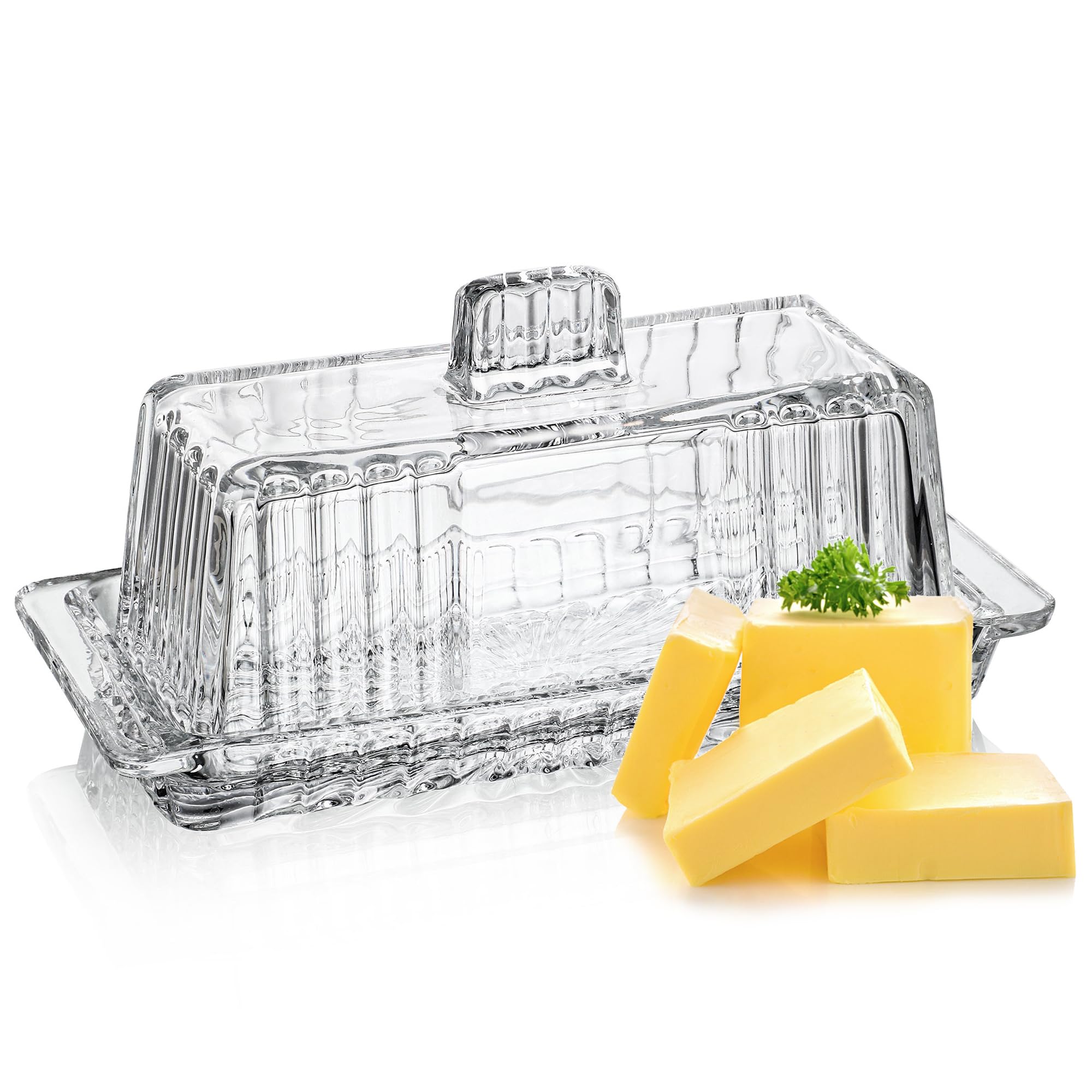 Kanpura butter dish keeps butter organized and accessible.