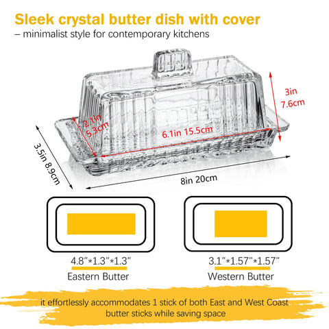 Kanpura butter dish on countertop adds elegant storage.