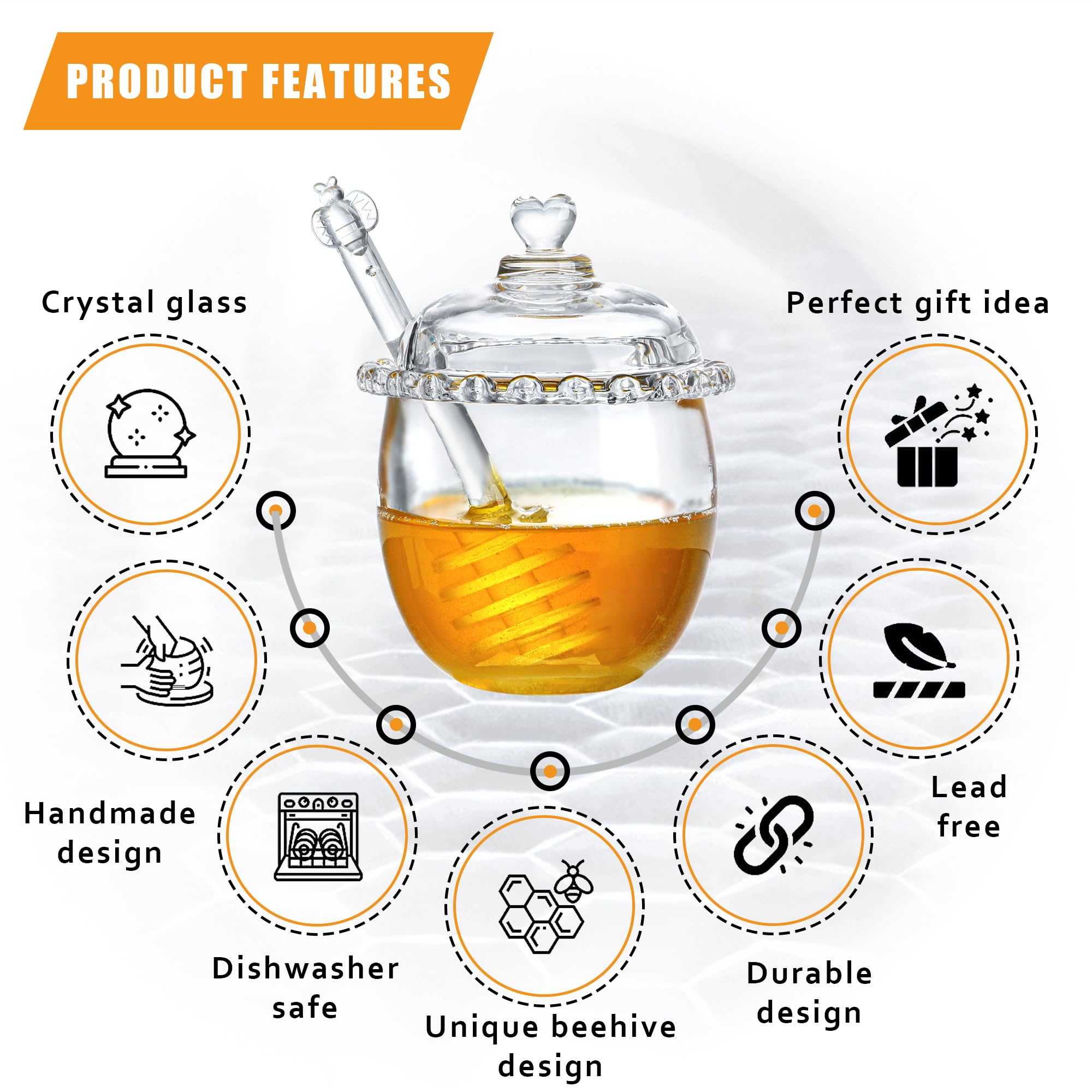 Kanpura honey jar on a dining table enhancing everyday meals