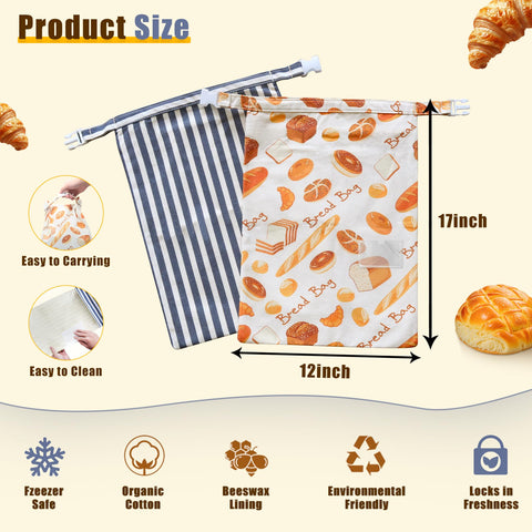 kanuoc designer-pattern bread bag adds style to kitchen storage.