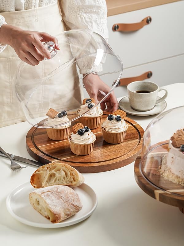 Kanwone acacia wood cake stand with dome is a thoughtful gift idea