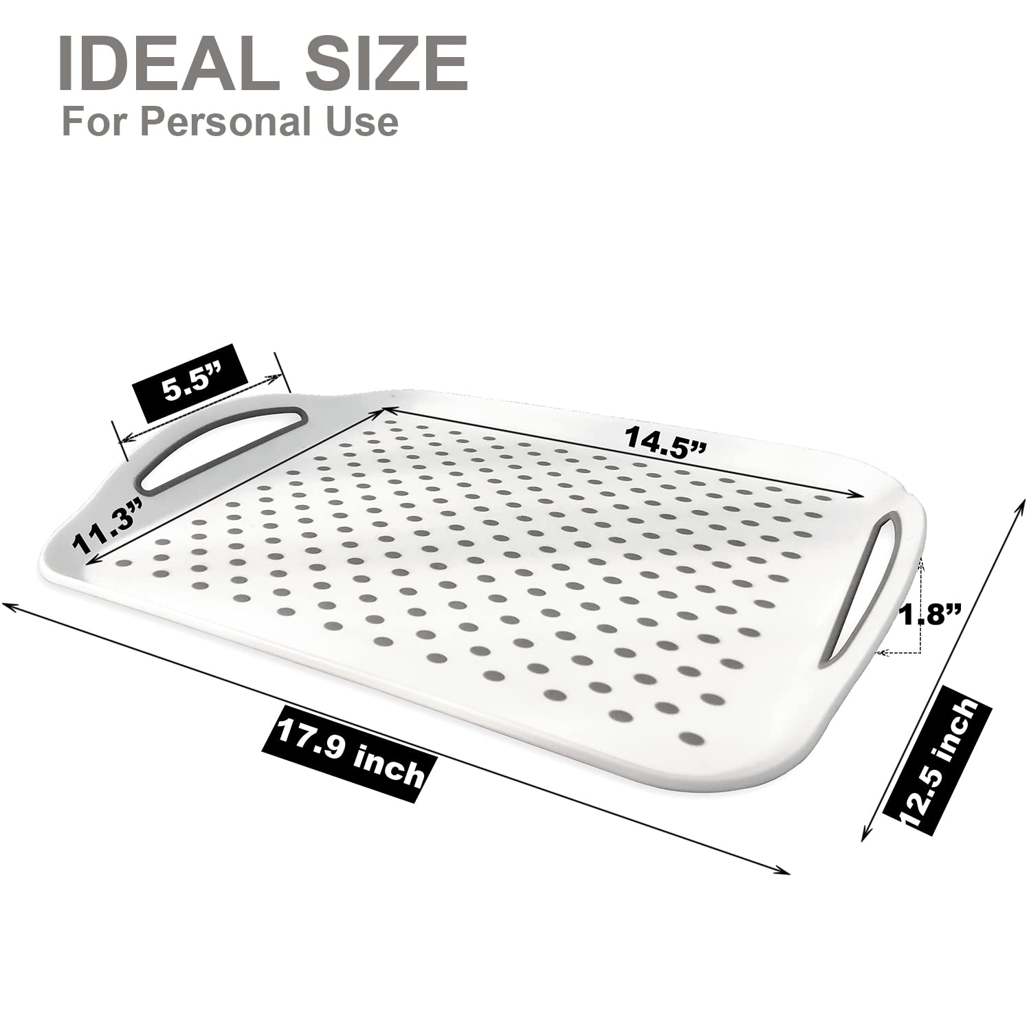KAQAHIDO bottom waved grip tray anchors on table for stable serving.