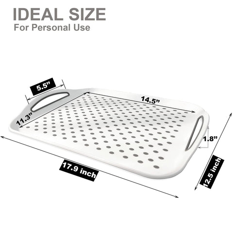 KAQAHIDO bottom waved grip tray anchors on table for stable serving.