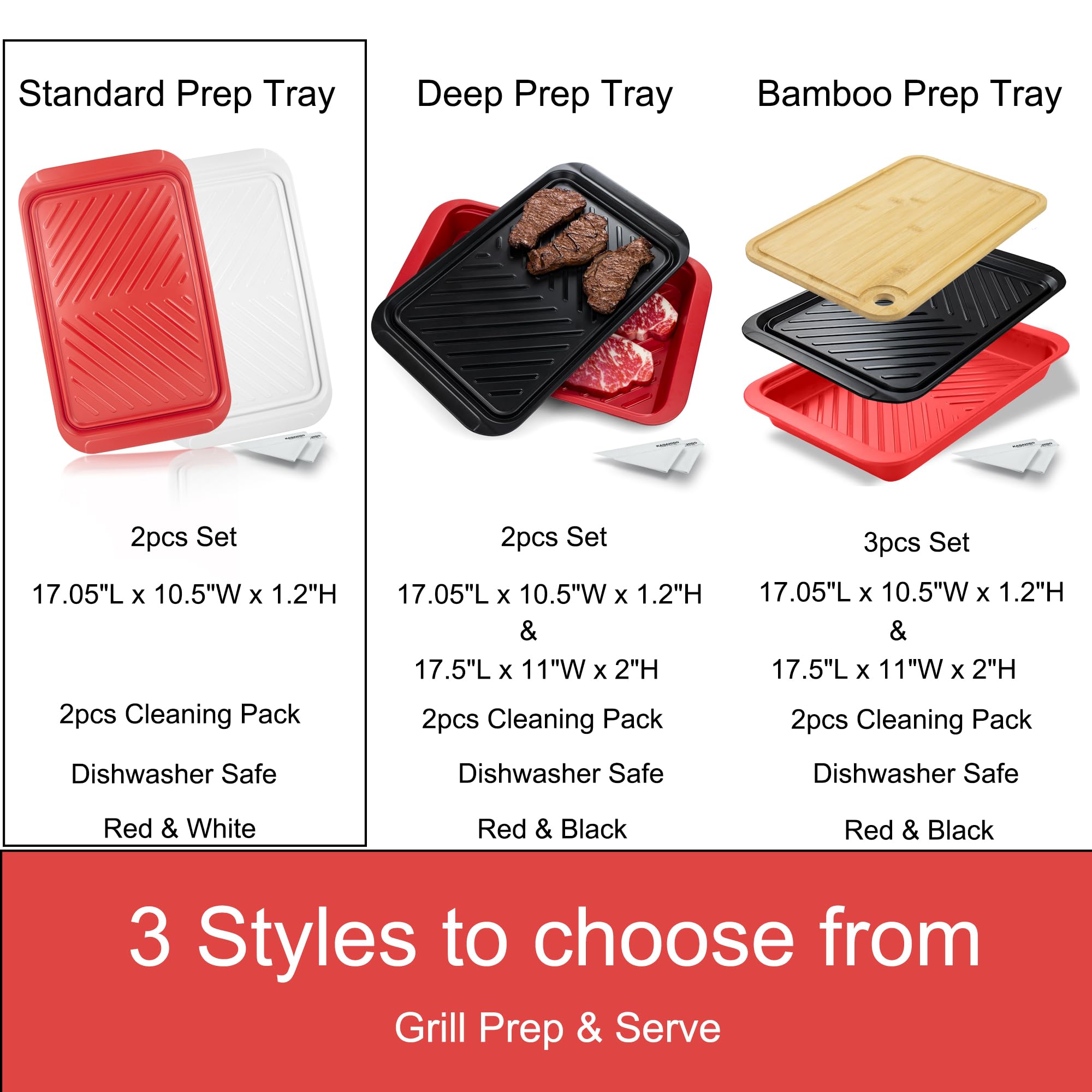 KAQAHIDO dishwasher-safe trays simplify cleaning after outdoor grilling.
