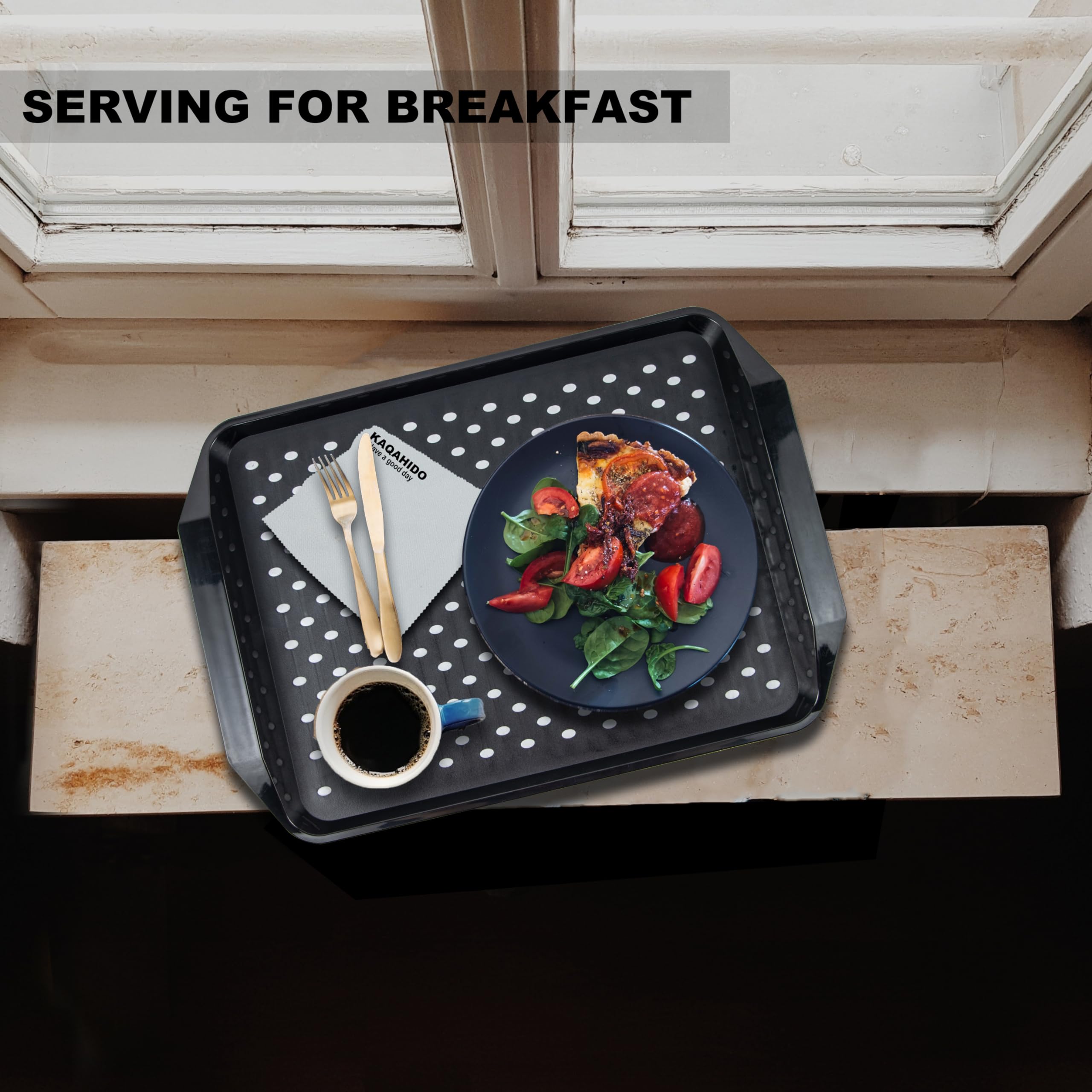KAQAHIDO easy-clean tray resists stains and wipes clean after meals