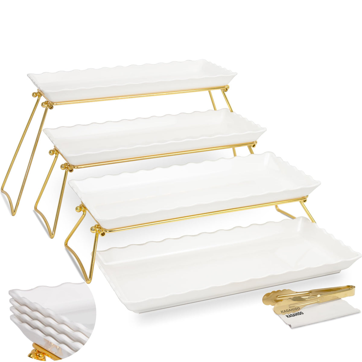 KAQAHIDO extra-large 4-tier display for grand buffets and gatherings