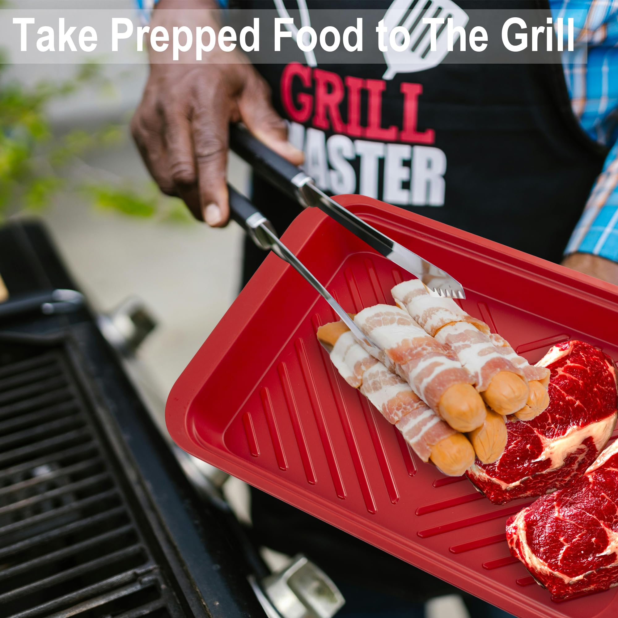 KAQAHIDO black deep prep tray for finished items
