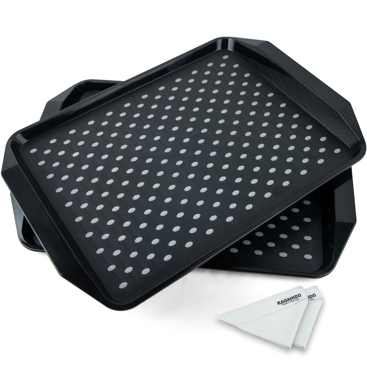KAQAHIDO large non-slip tray with grippy dots keeps meals steady on a couch