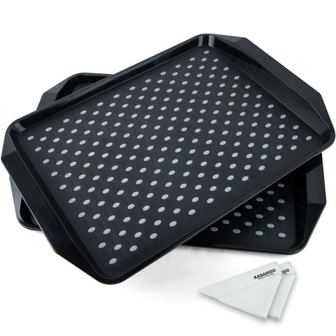 KAQAHIDO large non-slip tray with grippy dots keeps meals steady on a couch