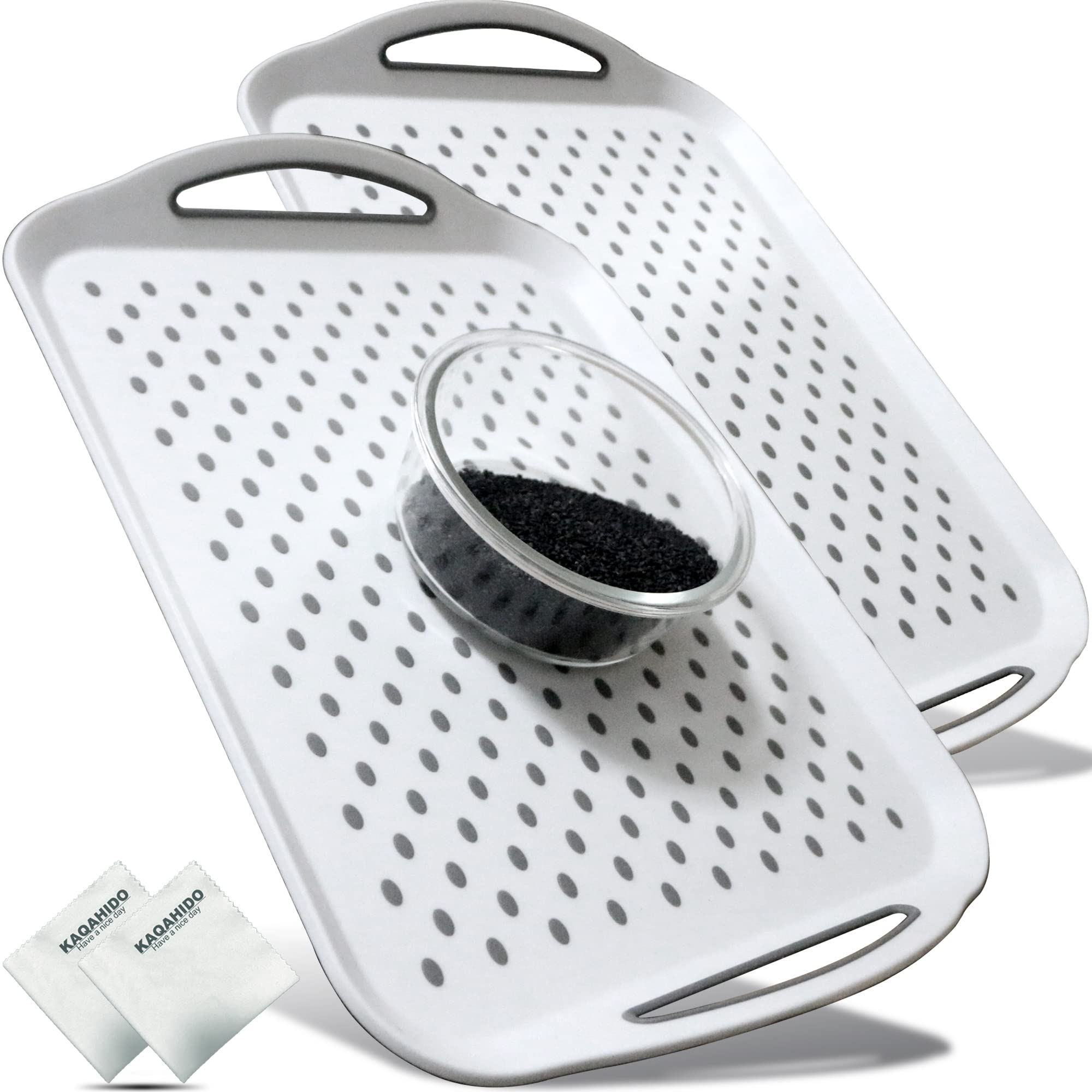 KAQAHIDO large non-slip serving tray with handles keeps meals steady on any lap.