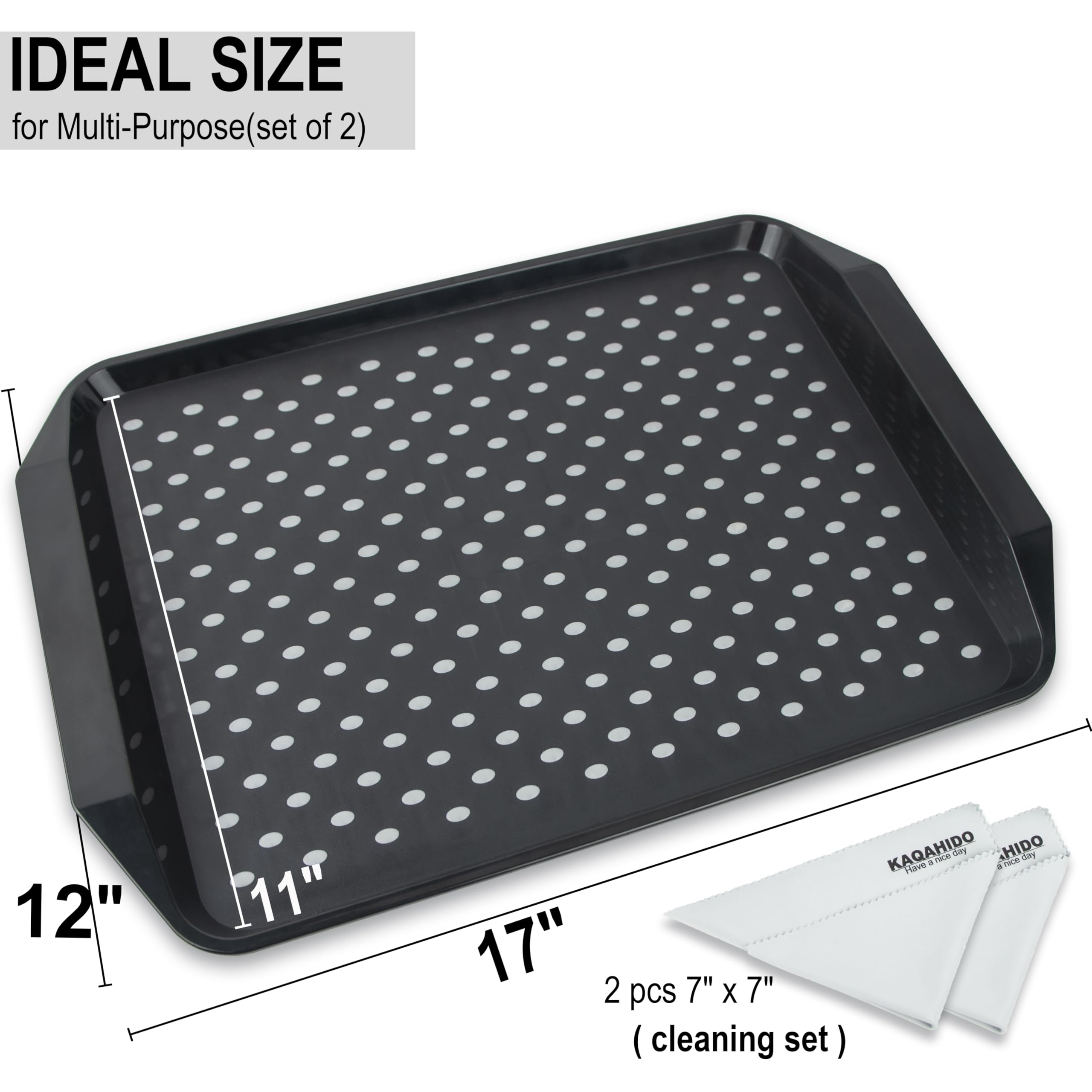 KAQAHIDO rectangular tray set of two, ideal for serving meals and drinks