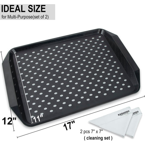 KAQAHIDO rectangular tray set of two, ideal for serving meals and drinks