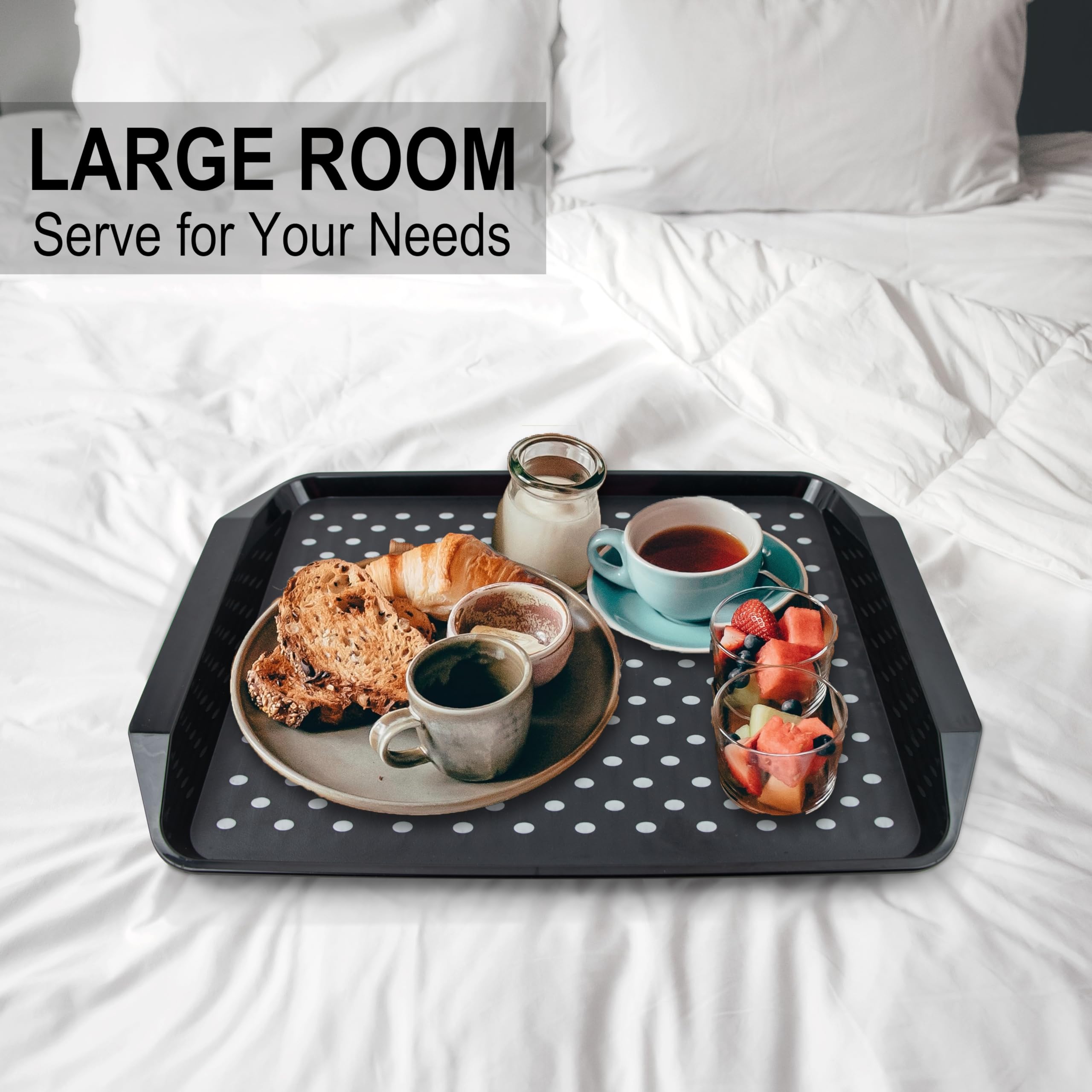 KAQAHIDO stackable design keeps trays compact in the kitchen cabinet